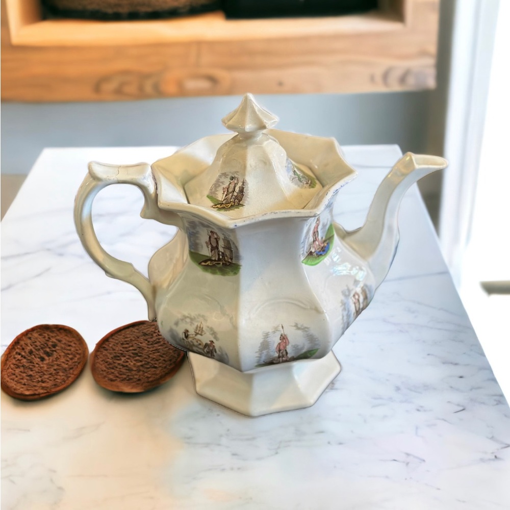 Historical Staffordshire Arms of States Ironstone Coffee/Tea Pot